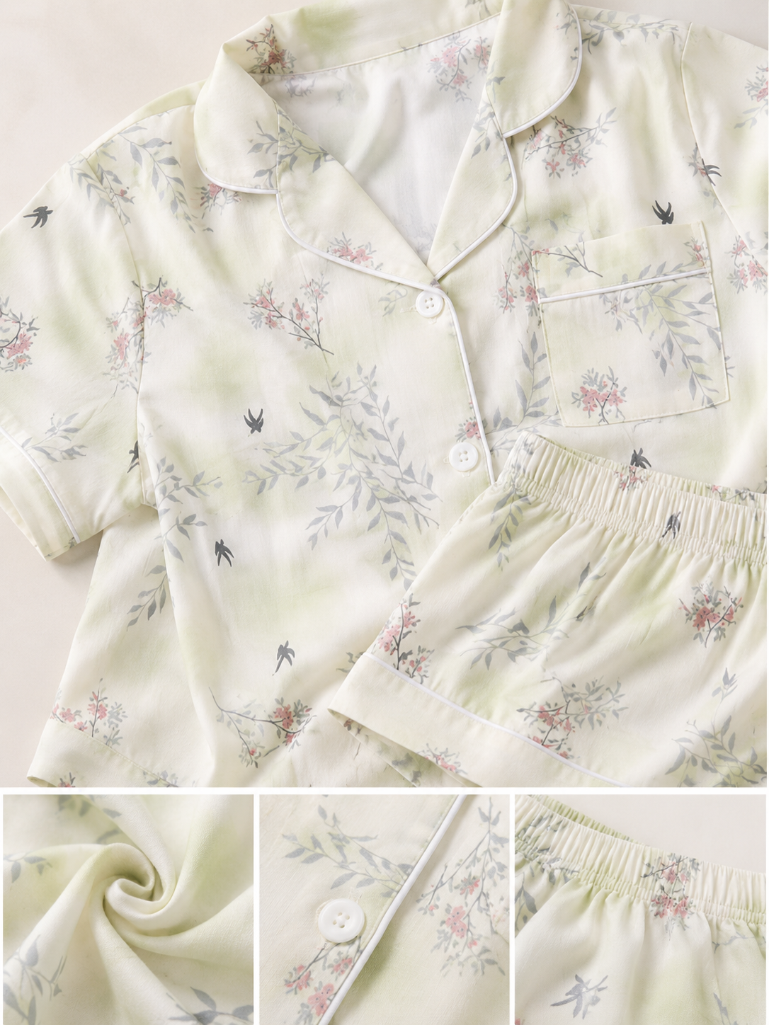 Sage Whisper PJ & Shorts Set