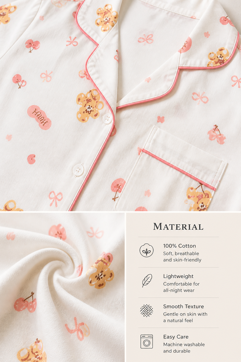 Main Character Teddy PJ Set