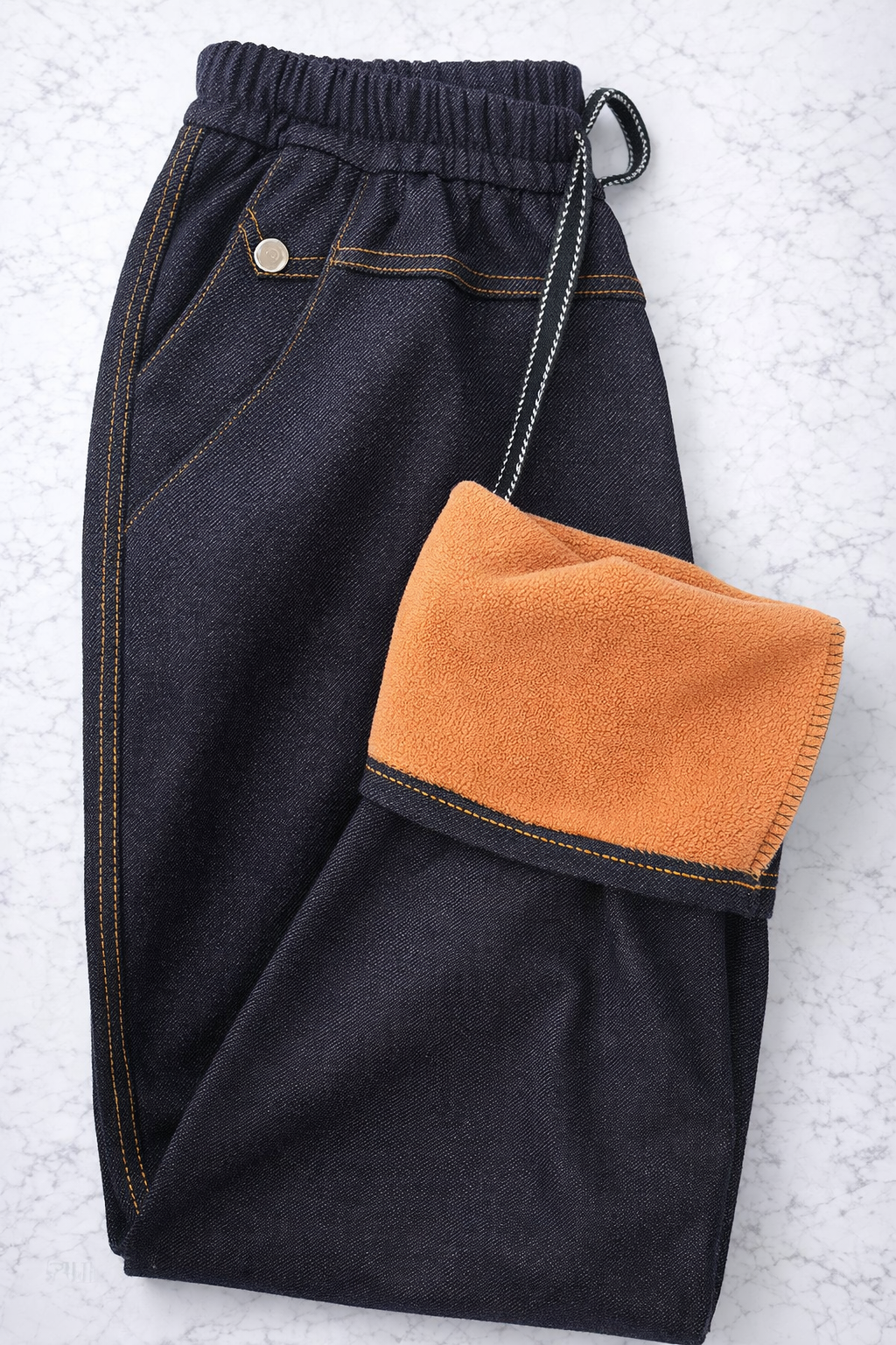 Fleece Denim Pants