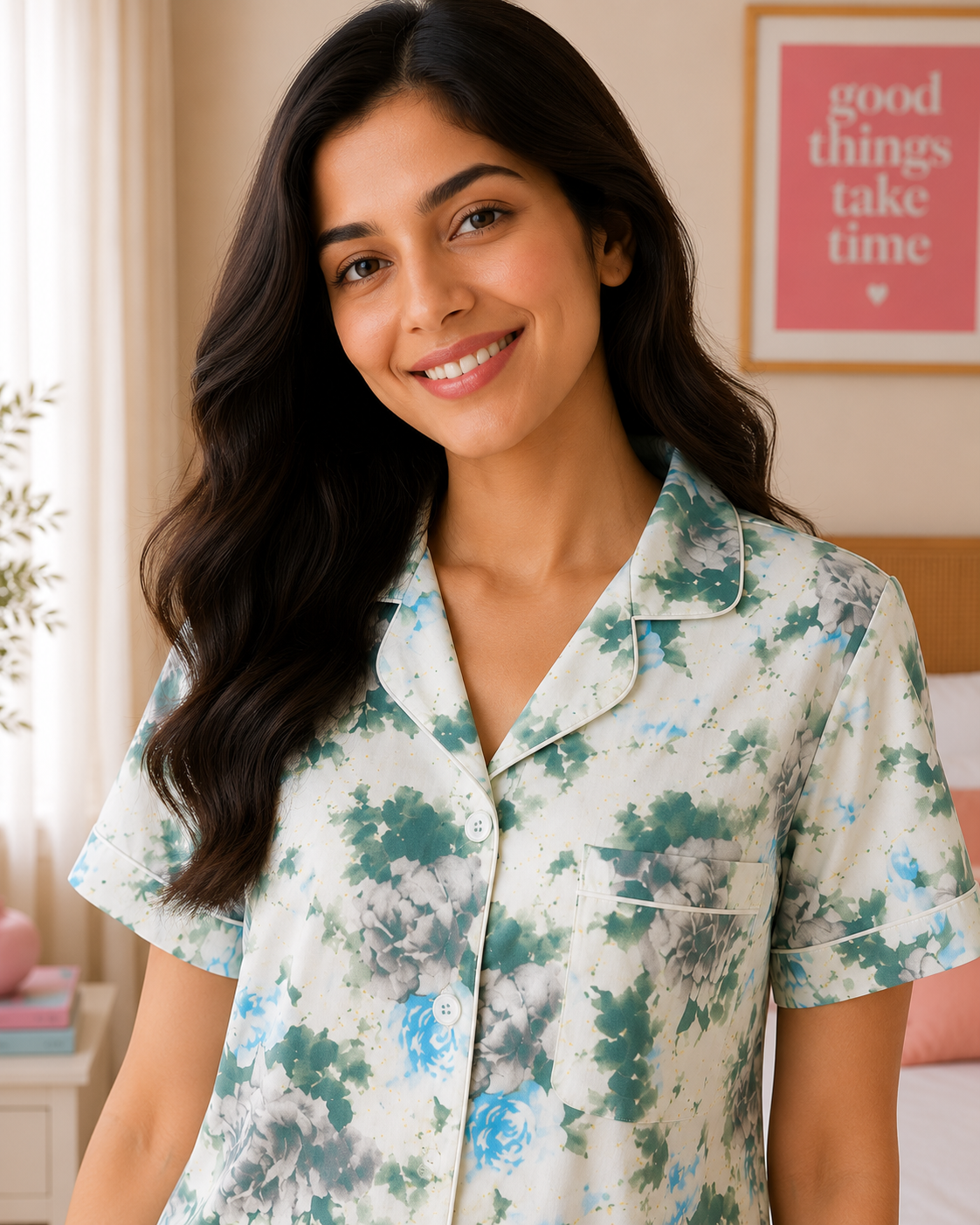 Blue Rose PJ & Shorts Set