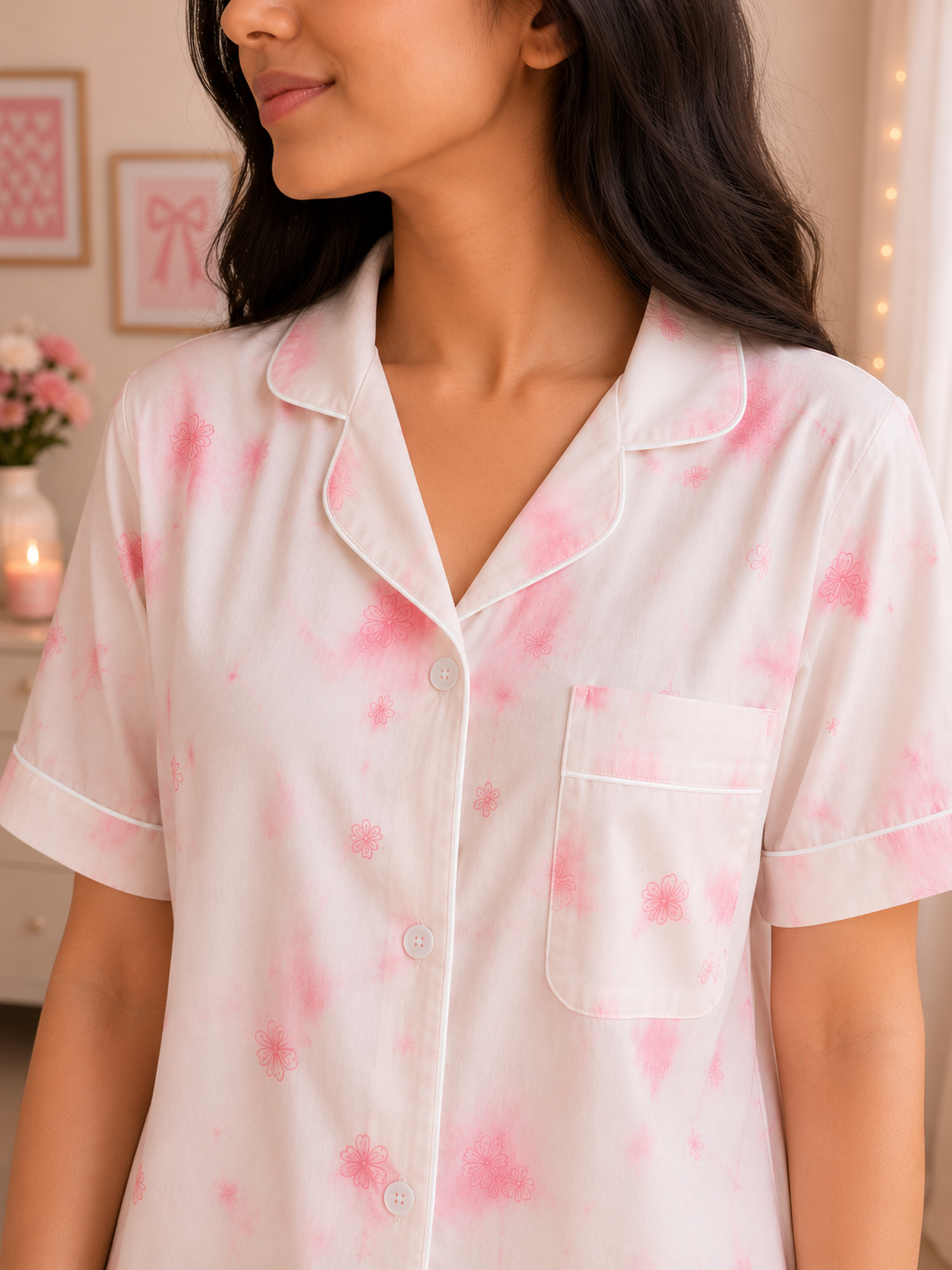Pink Petal PJ & Shorts Set