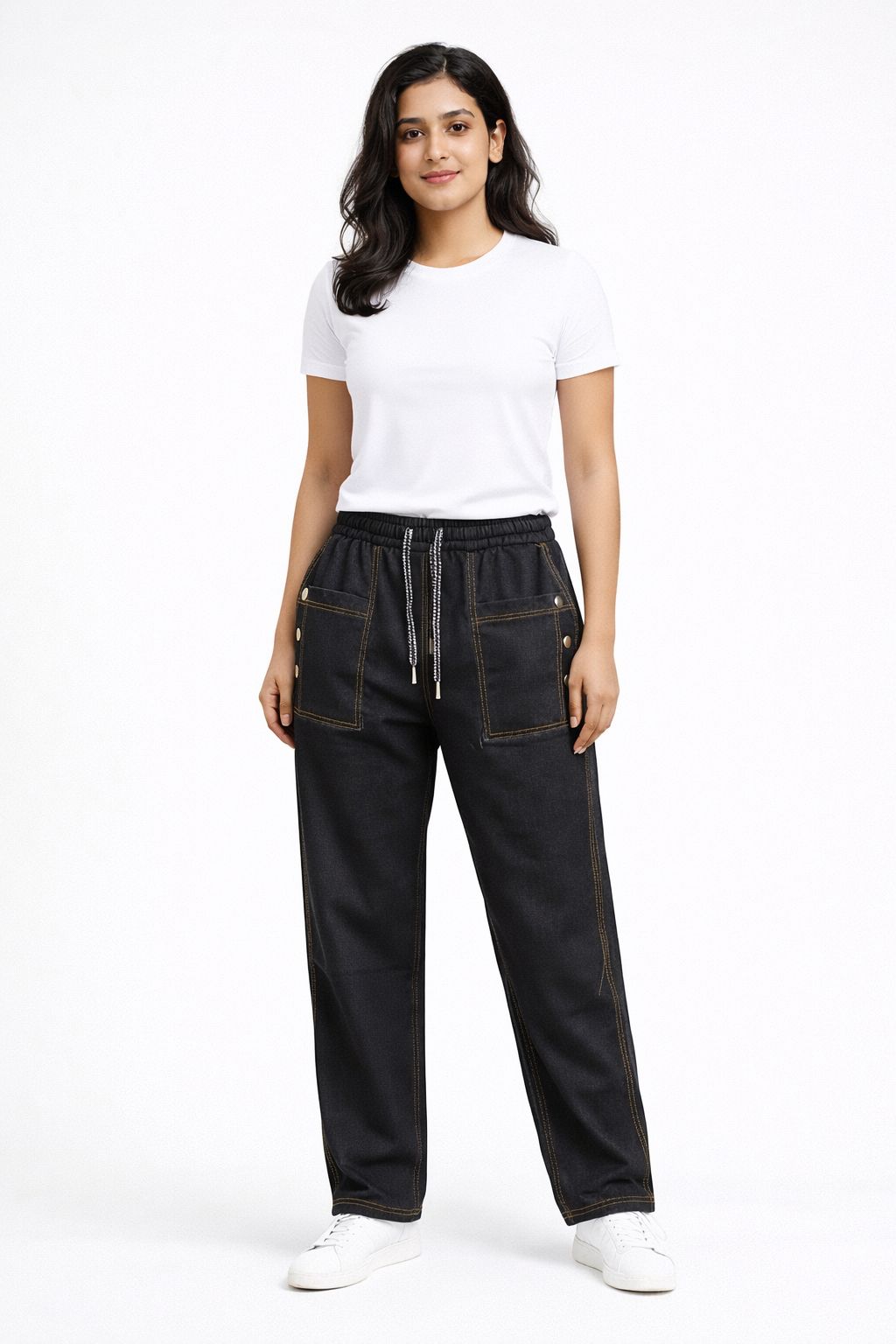 Fleece Denim Pants