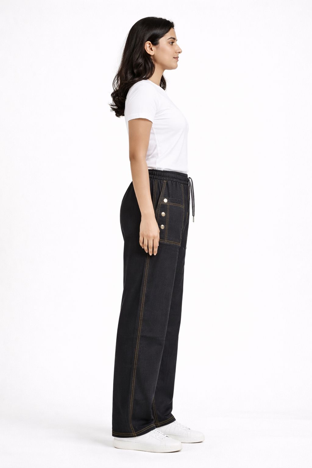Fleece Denim Pants