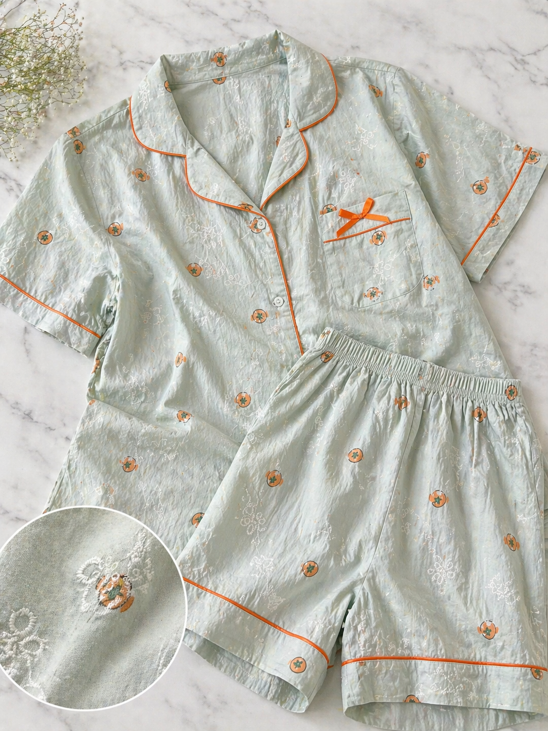 Cherry Tomato Shorts Set